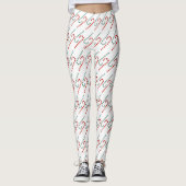 Feierliche Candy Cane Pattern Urlaub Leggings (Vorderseite)