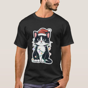 Feierliche Cartoon mit Weihnachtsmannmütze und Wei T-Shirt