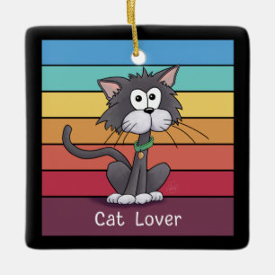 Feierliche Cat Lover Keramikornament