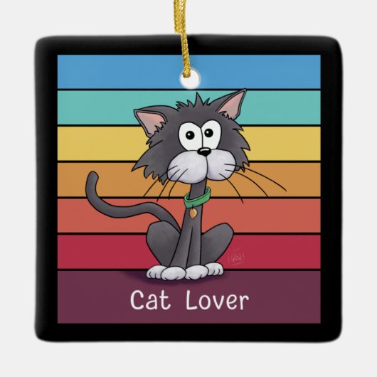 Feierliche Cat Lover Keramikornament (Vorderseite)