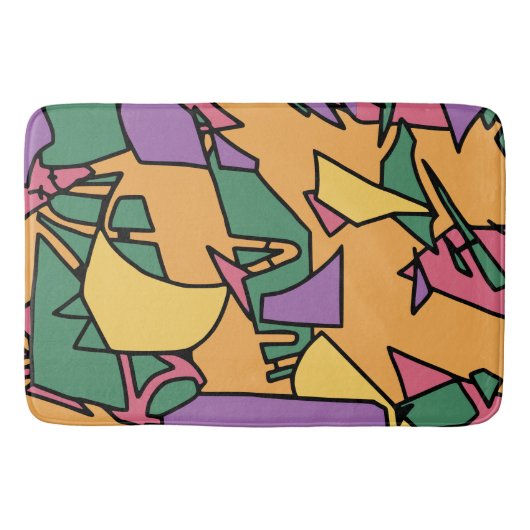Feierliche chaotische Doodle Badematte (Vorderseite)