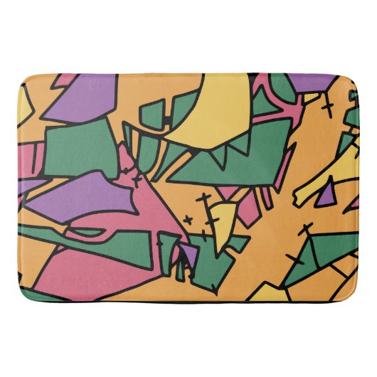 Feierliche chaotische Doodle Badematte (Vorderseite)