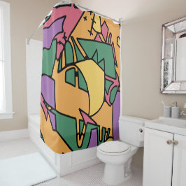 Feierliche chaotische Doodle Duschvorhang