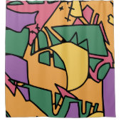 Feierliche chaotische Doodle Duschvorhang (Vorderseite)