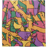 Feierliche chaotische Doodle Duschvorhang (Vorderseite)