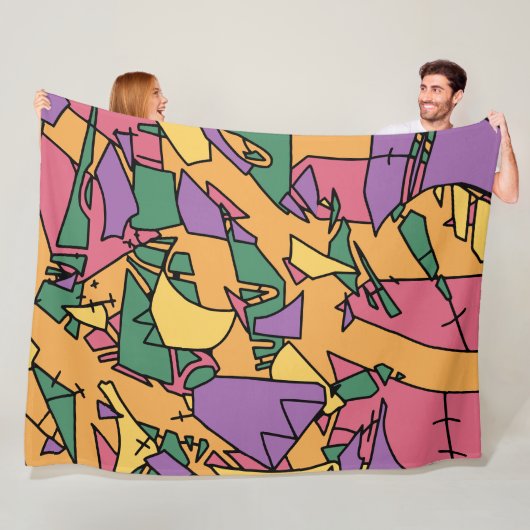 Feierliche chaotische Doodle Fleecedecke (Beispiel)