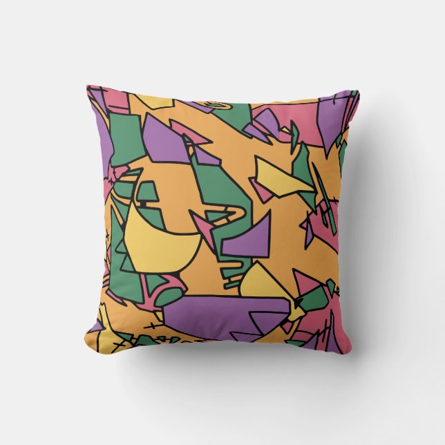 Feierliche chaotische Doodle Kissen (Vorderseite)