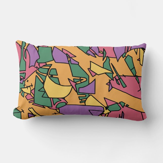 Feierliche chaotische Doodle Lendenkissen (Vorderseite)