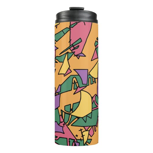 Feierliche chaotische Doodle Thermosbecher (Vorderseite)