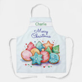 Feierliche Cookies Frohe Weihnachten Personalisier Schürze (Vorderseite)
