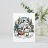 Feierliche Country Scheune frohe Weihnachten (Stehend Vorderseite)