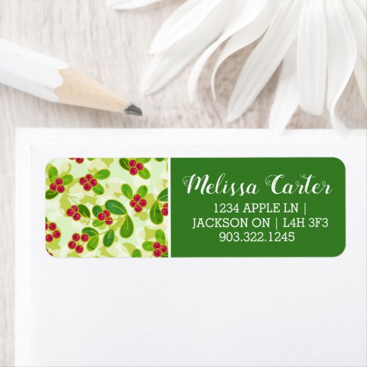 Feierliche Cranberry Fruchtmuster, grün (Insitu)