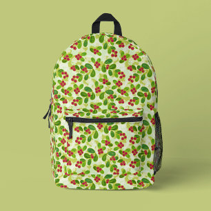 Feierliche Cranberry Fruchtmuster, grün Bedruckter Rucksack
