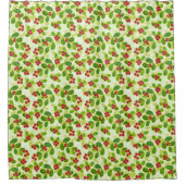 Feierliche Cranberry Fruchtmuster, grün Duschvorhang (Vorderseite)