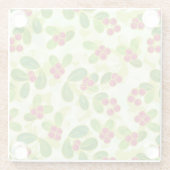 Feierliche Cranberry Fruchtmuster, grün Glasuntersetzer (Rückseite)