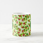 Feierliche Cranberry Fruchtmuster, grün Kaffeetasse (Mittel)