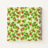 Feierliche Cranberry Fruchtmuster, grün Notizblock (Rückseite)