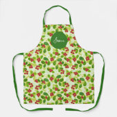 Feierliche Cranberry Fruchtmuster, grün Schürze (Vorderseite)