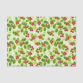 Feierliche Cranberry Fruchtmuster, grün Seidenpapier (Vorderseite)