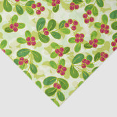 Feierliche Cranberry Fruchtmuster, grün Seidenpapier (Ausschnitt)