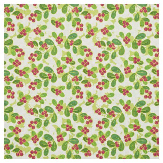 Feierliche Cranberry Fruchtmuster, grün Stoff (Muster)