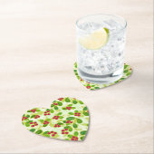 Feierliche Cranberry Fruchtmuster, grün Untersetzer (Vor Ort)