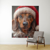 Feierliche Dackel im Santa Atoll Wandteppich (Beispiel)