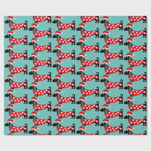 Feierliche Dackeln Geschenkpapier (Flach)