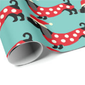 Feierliche Dackeln Geschenkpapier (Rolleneckpunkt)