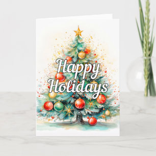 Feierliche Dekorative Frohe Weihnachtsbaum Feiertagskarte