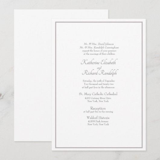 Feierliche Einladung der beiden Eltern (Vorne/Hinten)