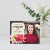 Feierliche Einladung zur Foto Graduation Party (Stehend Vorderseite)