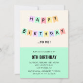 Feierliche Einladungen zum 9. Geburtstag (Vorderseite)