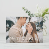 Feierliche Elegance Frohe Weihnachten Grünes Foto (Stehend Vorderseite)