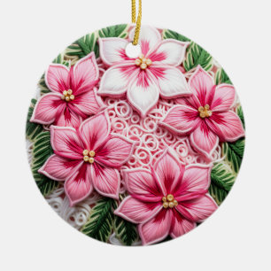 Feierliche Ereignisse Florenz: Holiday Poinsettia Keramik Ornament