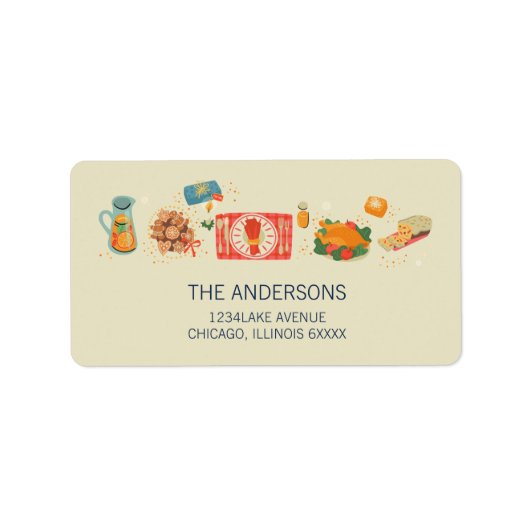 Feierliche Essenszeiten Komfort und Joy-Adresse Adressaufkleber (Vorne)