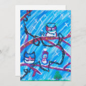 Feierliche Eulen Feiertagskarte (Vorne/Hinten)