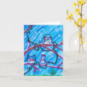 Feierliche Eulen Karte (Gelbe Blume)