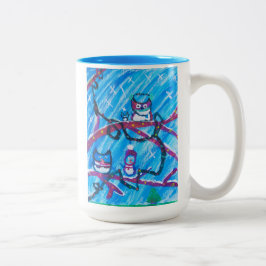 Feierliche Eulen Zweifarbige Tasse