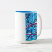 Feierliche Eulen Zweifarbige Tasse (VorderseiteRechts)