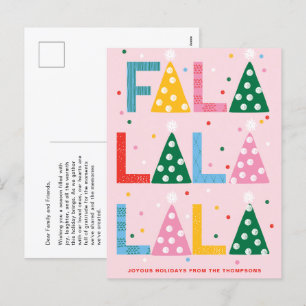 Feierliche FA LA LA Joyous Weihnachtspostkarte Feiertagspostkarte