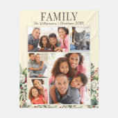Feierliche Familienfoto Collage Weihnachten Creme Fleecedecke (Vorderseite)