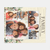 Feierliche Familienfoto Collage Weihnachten Creme Fleecedecke (Vorderseite (Horizontal))