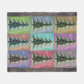 Feierliche Farben Retro Personalisierte Weihnachts Fleecedecke (Vorderseite (Horizontal))