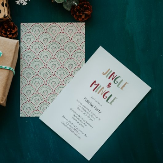 Feierliche Farben Weihnachten Jingle und Mingle Einladung