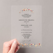 Feierliche farbenfrohe Blumenhochzeit Acryleinladungen (Insitu (Handheld))