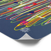 Feierliche farbenfrohe Weihnachtsbaum (Anpassen!) Poster (Ecke)