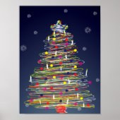 Feierliche farbenfrohe Weihnachtsbaum (Anpassen!) Poster (Vorne)