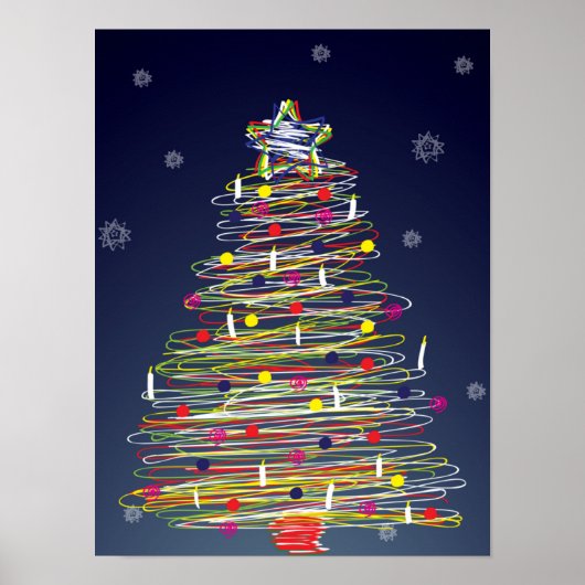 Feierliche farbenfrohe Weihnachtsbaum (Anpassen!) Poster (Vorne)