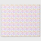 Feierliche, farbenfrohe Weihnachtsbäume Modernes M Geschenkpapier (Flach)